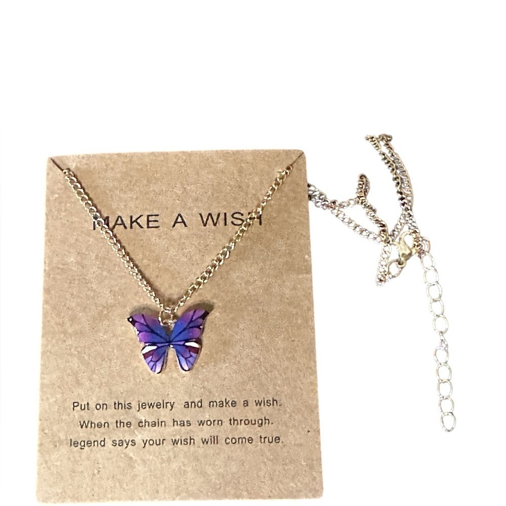 NIP Make A Wish" butterfly pendant necklace.